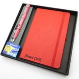 Signator Codex N315 Kişiye Özel Defterli Set, Pembe Dolma Kalem, Kırmızı Defter, Yedek Kartuş