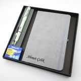 Signator Codex N321 Kişiye Özel Defterli Set, Pastel Yeşil Dolma Kalem, Gri Defter, Yedek Kartuş, Hediyelik Kutu