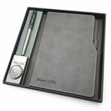 Signator Codex N361 Kişiye Özel Defterli Set, Gümüş/Siyah Kalem, Gri Defter, Hediyelik Kutu