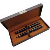 Signator® M563 Siyah Altın Kalem Seti | Roller + Tükenmez Kalem | Isme Özel Kalem | Hediyelik Kalem