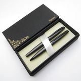 Signator® S307 Mat Siyah Füme Kalem Seti - Roller Kalem + Tükenmez Kalem İsme Özel Kalem Hediyelik Kalem