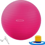 Signature fitness jimnastik topu, yoga topu, fitness topu, hızlı pompalı doğum topu, 0,9 kg kapasite, pembe, 86,4 cm, XLL