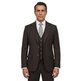Signature | Lal Bordo Çzgili Yelekli Takım Elbise