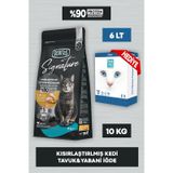 Signature Tavuklu Kısırlaştırılmış Kedi Maması 10 Kg Fresh Paty Clinic 6 Lt Kum Hediyeli