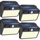Sigrill 4’lü Solar Bahçe Işıkları, Hareket Sensörlü, 150 Led, 3 Modlu, IP65 Su Geçirmez, Solar Duvar Lambası