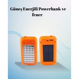 SiHako Gold Silver Güneş Enerjili Işıldak – 10000 Mah, 32 Led, Çift Usb, Su Geçirmez - 001-Renkli