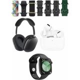 SiHako Karler Bass K32 Kombo 7 Adet Kordon Akıllı Saat Kulaklık Kafa Üstü Kablosuz Kulaklık Set - - 001-Renkli