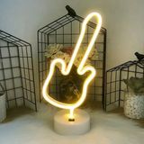 SiHako Neon Gitar Masa Lambası Pil+Usb - 0 - Siyah - 1 W