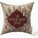 Sihir Dükkanı Harry Potter Çapulcu Haritası Yastık - 40 x 40 cm - Antrasit