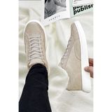 SİHİRLİ AYAKKABI +7 CM Boy Uzatan Gizli Topuk Bej Süet Luxor Erkek Ultra Hafif Erkek Casual Ayakkabı