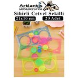 Sihirli Cetvel 20 Adet Plastik Sihirli Daire Cetvel Desen Şablon Çizim Okul Karne Hediye