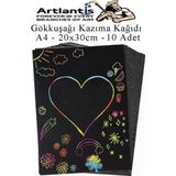 Sihirli Gökkuşağı Kazıma Kağıdı A4 10 Yaprak 1 Paket 20x30 cm Siyah Sihirli Kağıt Rainbow Paper