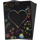Sihirli Gökkuşağı Kazıma Kağıdı A4 5 Yaprak 1 Paket 20X30 cm Siyah Sihirli Kağıt Rainbow P - Standart