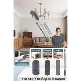 Sihirli Mop 3'ü 1 Arada Toz Mopu Seti 2.5 Metreye Uzayan Sap ile Tüm Alanlar için Mikrofiber Başlık