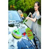 SİHİRLİ MOP Araba Yıkama Fırçası Oto Yıkama Mop Mikrofiber Bezli Teleskopik Saplı 1 Yedek Bez Hediyeli