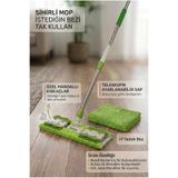 Sihirli Mop İstediğin Bezi Tak Kullan Mandallı Mop Teleskopik Saplı +1 Yedek Bez Hediyeli (Yer Cam Temizliği)
