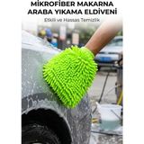 Sihirli Mop Makarna Eldiven Mikrofiber Temizlik Eldiveni - Yeşil - Standart