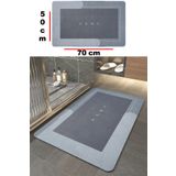 SİHİRLİ MOP Su Emici Banyo Paspası Kaymaz Tabanlı Su Emici Yapı 50x70cm Kare