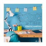 Sihirli Tahta Kağıt Tahta Türkiye Haritası 93X48 cm + Kalem