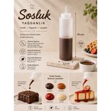 Sihome 330 ml Sosluk Yağdanlık Ketçap Mayonez Çikolata Sos Şişesi Akıtmaz Uçlu - Şeffaf