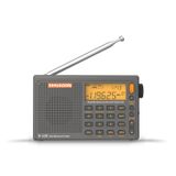 SIHUADON R-108 Taşınabilir Radyo AM FM SW LW Hava Bandı, Küçük Retro Acil Radyo Dijital Pille Çalışan 5W Hoparlör Saatli Radyolar Yatak Odası, Mutfak, Kamp, Elektrik Kesintisi Kullanımı için Alarmlı