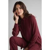 Şiir Elora Rahat Kalıp Gizli Düğmeli Terikoton Boyfriend Kadın Gömlek & Tesettür Gömlek - - 38 - Bordo