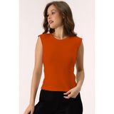 Şiir Kadın Sıfır Yaka Ay Kol Esnek Basic Penye Bluz - 1 - Orange