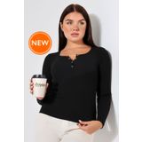 Şiir Ruvi Kadın Siyah U Yaka Patlı Uzun Kollu Penye Bluz & Body & Tshirt & Tişört