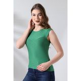 Şiir Shine Kadın Yeşil Sıfır Yaka Ay Kol Esnek Basic Penye Bluz - Benetton Yeşili - L - XL