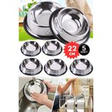 Şık 22 cm Paslanmaz Çelik Kaydırmaz Kedi Mama Kabı, Modern ve Kullanışlı Tasarım - Seçenek 1