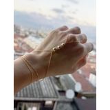 Şık 3 Sıra Kalp Model Gümüş Şahmeran Bileklik (Taşsız) - Gold