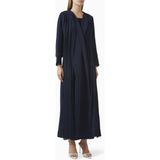 Şık Abaya Modeli Akıcı Plise Panellerle Gün Şıklığını Yakalayın - Lacivert - 57
