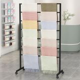 Şık altın metal mendil tekerlekli askı, şal, başörtüsü, kemer ve aksesuarlar için mobil askı, butik ve ev organizatörü (120 x 40 x 145 cm)
