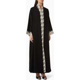 Şık Dantel Detaylı Abaya Nida Kumaşı ile Modern Şıklığın Adresi - Siyah - 55