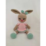 Şık Elbiseli Tavşan Uyku Arkadaşı Amigurumi Organik Oyuncak