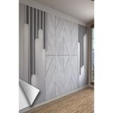 Şık Geometrik Panel Desenli Tekstil Duvar Kağıdı, 550 x 240