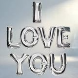 Şık Gümüş Folyo Balon I Love Cm