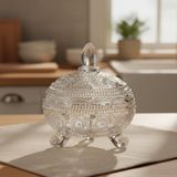 Şık Güneş Model 3 Bacaklı Cam Şekerlik 14×12 cm - Ahşap - Seçenek 1