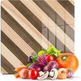 Şık Kare Ahşap Desenli Cam Kesme Tahtası 30X30 cm - Açık Beyaz - Gri - Seçenek 1