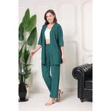 Şık - Kimono Hırkalı Bürümcük Takım Oversize Düşük Kol M - 6xl - Zümrüt Yeşili