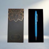 Şık Mandala Desenli Tükenmez Kalem Turkuaz Renkli