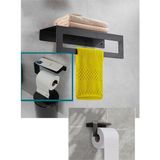 Şık Metal Banyo Havlu ve Tuvalet Kağıdı Askısı Takımı, Pratik ve Modern - Seçenek 1 - Antrasit