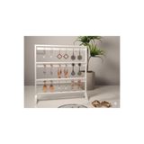 Şık Modern Küpe Standı, Beyaz Takı Düzenleyici, Takı Standı, Küpe askısı, 3 bölmeli Organizer