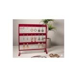 Şık Modern Küpe Standı, Kırmızı Takı Düzenleyici, Takı Standı, Küpe askısı, 3 bölmeli Organizer
