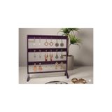 Şık Modern Küpe Standı, Mor Takı Düzenleyici, Takı Standı, Küpe askısı, 3 bölmeli Organizer