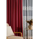 Sık Pileli Bordo Rengi Blackout Karartma Kumaştan Fon Perde 1X3 V16 Tek Kanat blackoutsk, 100 x 280
