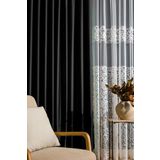 Sık Pileli Siyah Blackout Karartma Kumaştan Fon Perde 1X3 V23 Tek Kanat blackoutsk, 100 x 260