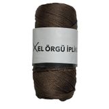 Şık Polyester Makrome El Örgü İpi 200 gr PLY200 07 Kahverengi