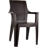 Şık Rattan Efektli Plastik Balkon ve Bahçe Sandalyesi, Acı Kahve Renkli - Seçenek 1
