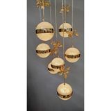 Şık Tarz Modern LED Avize Gold Ledli Salon Avizesi Kelebek Taşlı 7 Lı - Eskitme Bal